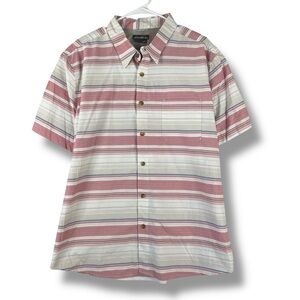 Eddie Bauer Shirt Mens 2XL XXL Striped Short Sleeve Button Down Shirt
